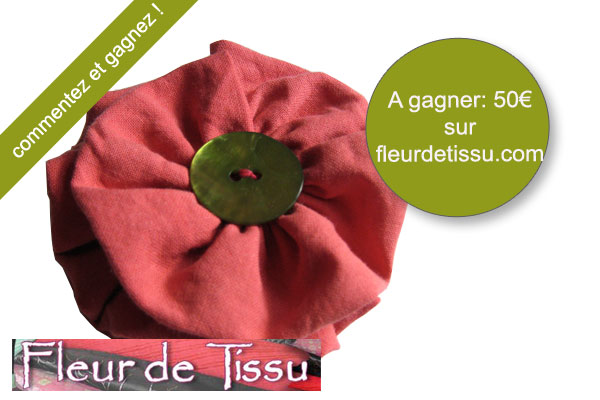 bannière concours fleurdetissu Gagnez 50€ sur le site fleurdetissu.com