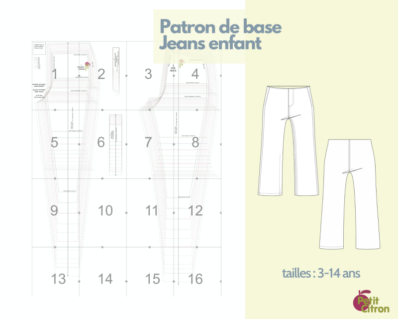 Patrons de base – jeans enfant