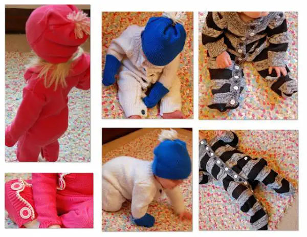 Transformez une veste en laine en pyjama de bébé
