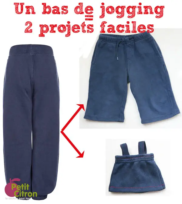 2 projets de couture avec un seul pantalon de jogging