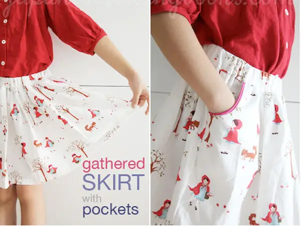 DIY : une jupe froncée à poches