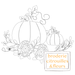 Grille de broderie: citrouille fleurs