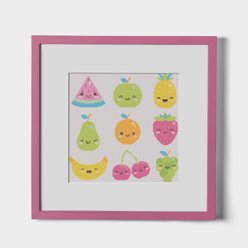 Fruits Kawaii - Point de croix Fruits Kawaii - Point de croix