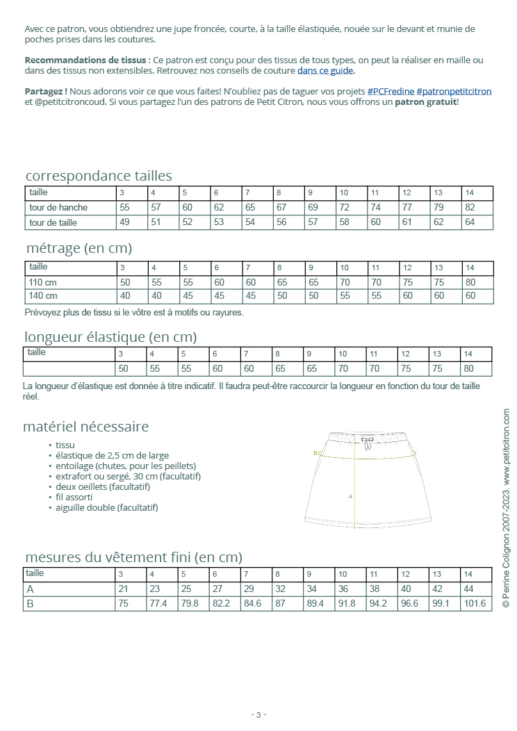Jupe Frédine (3-14 ans)