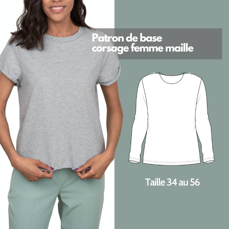 corsage-maille-femme image Patron corsage de base, femmes, mailles