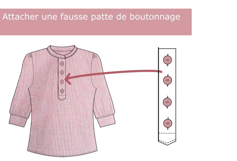 Ajouter une fausse patte de boutonnage