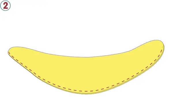 Banane en feutrine - étape n°2