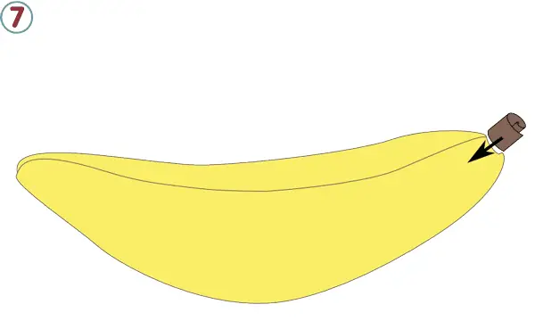 Banane en feutrine - étape n°6
