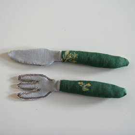 service à thé : couteau et fourchette