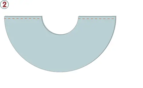Jupe corolle taille élastique - étape n°2