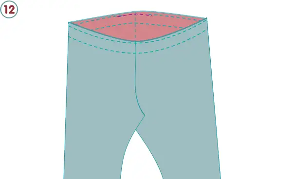 Pantalon réversible pour bébé - étape n°12