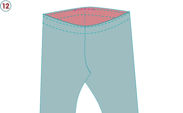Pantalon réversible pour bébé - étape n°12