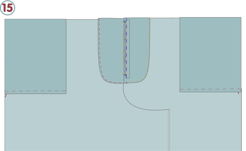 Shorts taille haute (2 pinces) - étape n°15