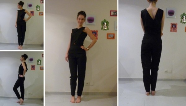 Combinaison noire cache-coeur sur mesure Combinaison noire cache-coeur sur mesure