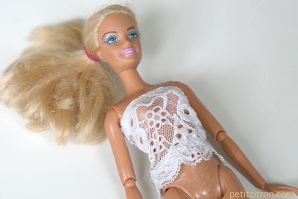 essayage top recycle barbie devant