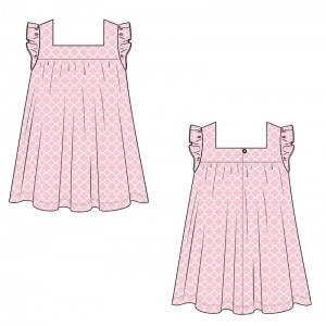 Robe Vanille, manches volantées