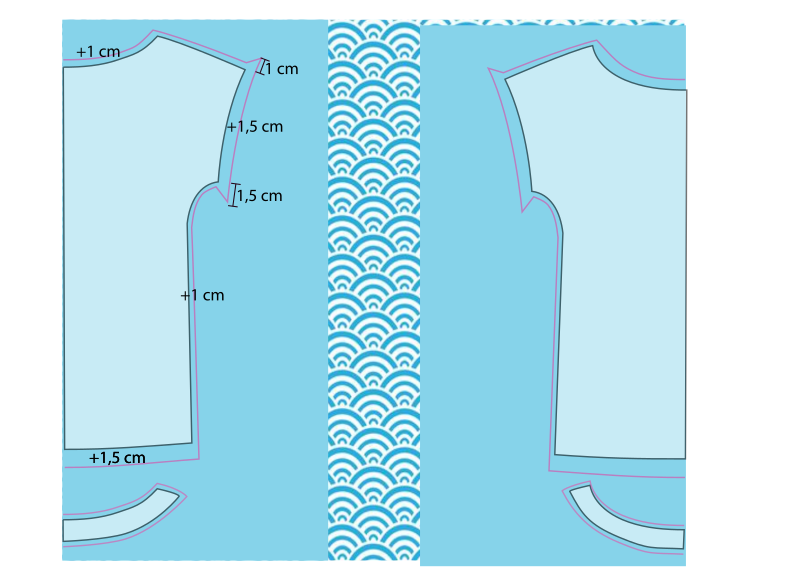 T-shirt Tekura manches japonaises / kimono - étape n°1