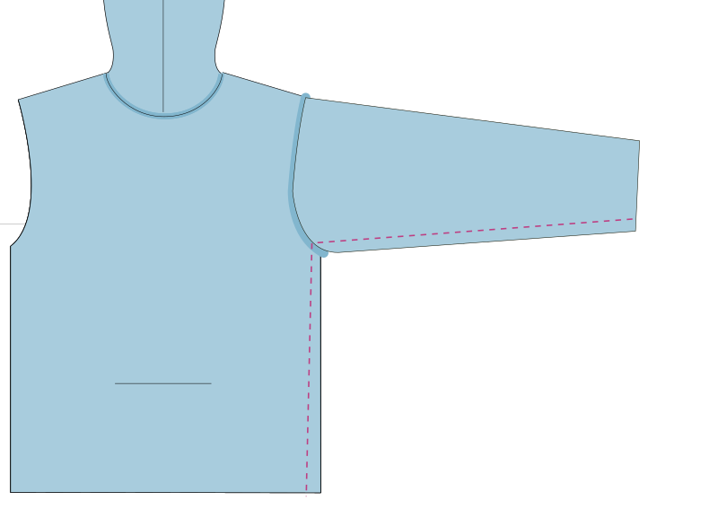 sweat à capuche (hoodie) femmes - étape n°9