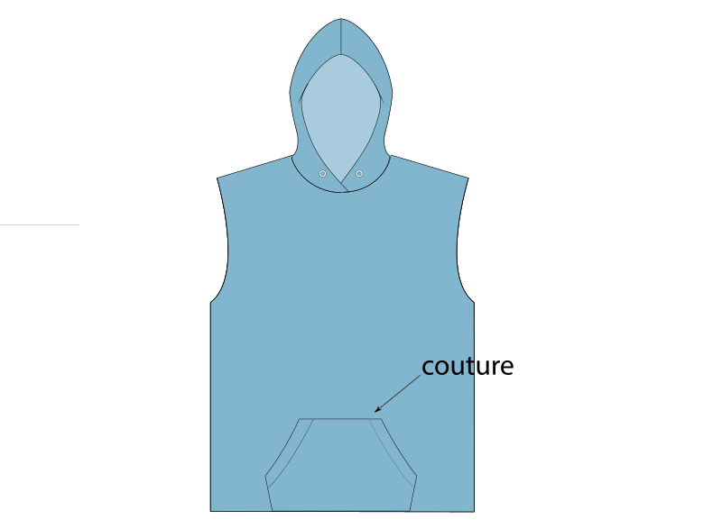 sweat à capuche (hoodie) femmes - étape n°7