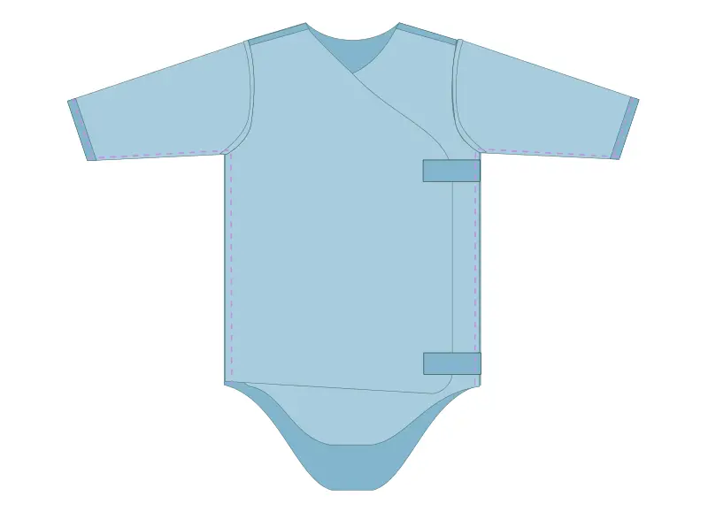 Body pour bébé, style kimono (0-24 mois) - étape n°6