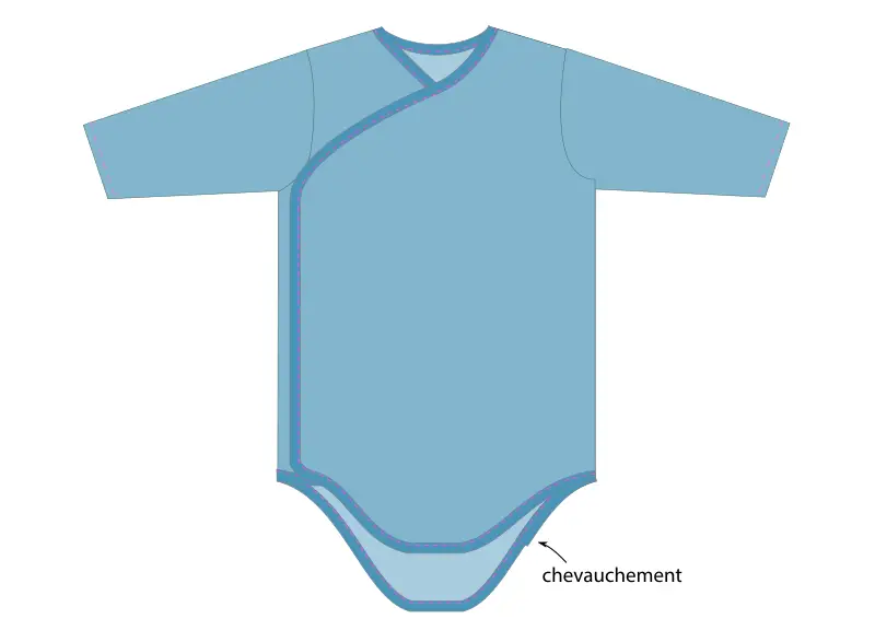 Body pour bébé, style kimono (0-24 mois) - étape n°7