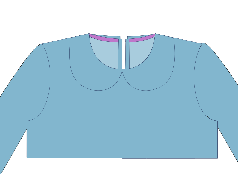 Robe Claudinette, col claudine, manches longues 6-14 ans - étape n°5