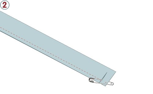 Retourner un tube de tissu - étape n°2