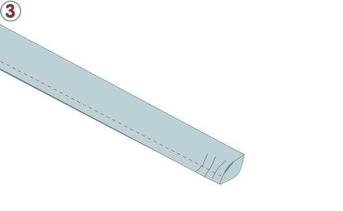 Retourner un tube de tissu - étape n°3