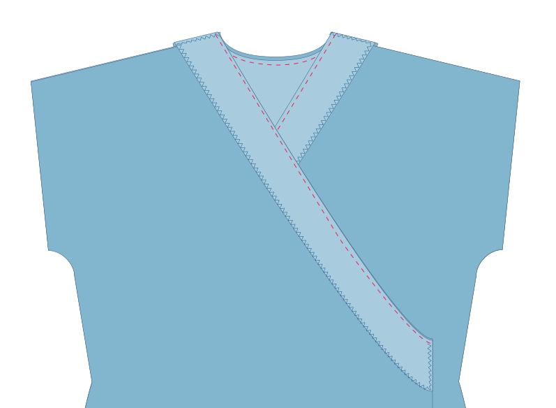 Robe portefeuille Poppy à manches japonaises - étape n°4