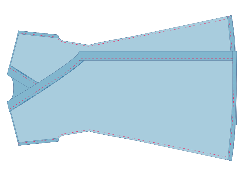 Robe portefeuille Poppy à manches japonaises - étape n°7