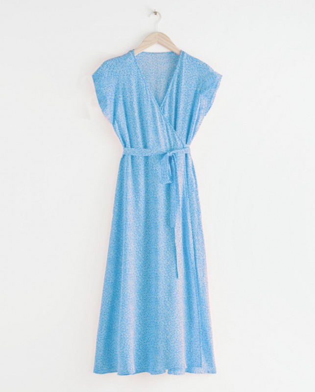 Robe portefeuille Poppy à manches japonaises