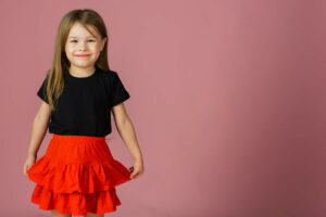 jupe volants rouge