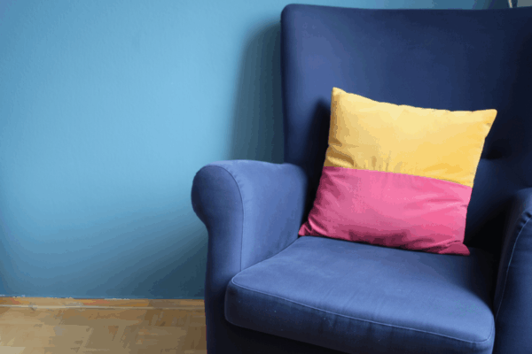 coussin bicolore