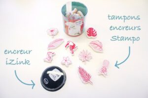 bleu des vosges diy tutoriel customisation tampons encreurs stampo textile izink fourniture