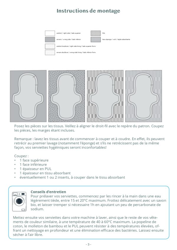 Serviette hygiénique lavable (modèle normal) – Image 2