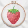 présentation toile point de croix Fraise