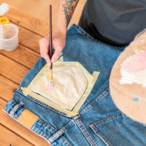peinture short denim