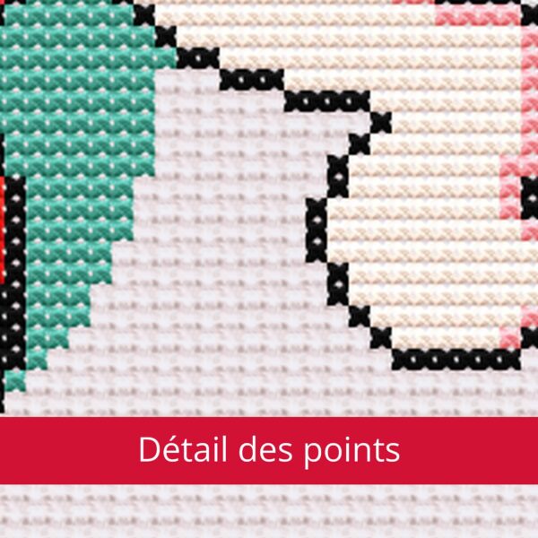 détail des points Couple d'enfants amoureux