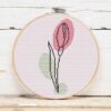 présentation toile point de croix Dessin au trait Fleur tulipe