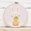 présentation toile point de croix Lapin avec sonoeuf de Pâques