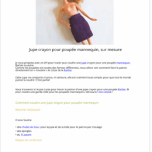 jupe crayon poupée mannequin