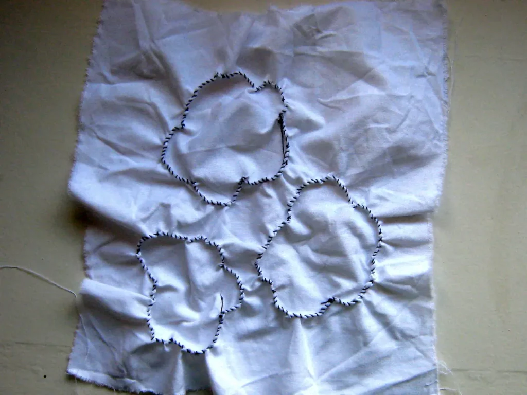 shibori nui points cousus avant