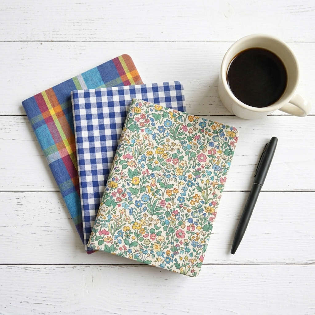 Carnets recouverts de tissu, sans couture