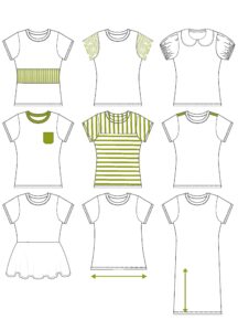 9 variations pour un patron de t-shirt