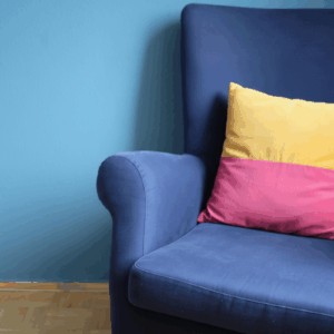 coussin bicolore