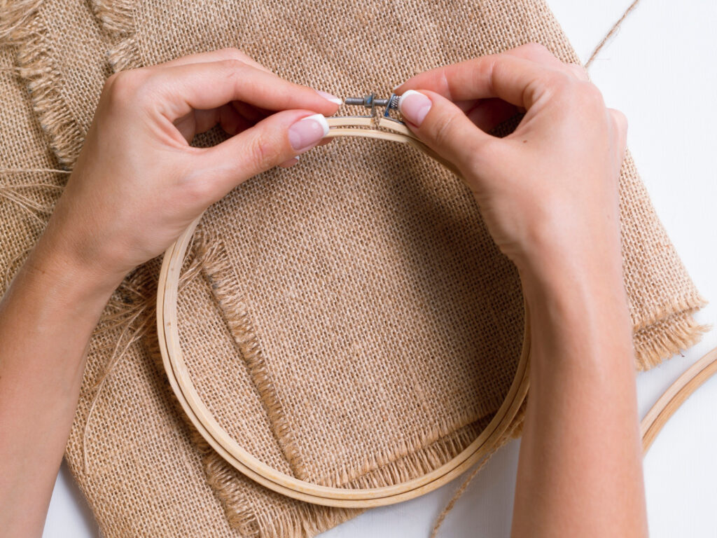 cercle toile jute
