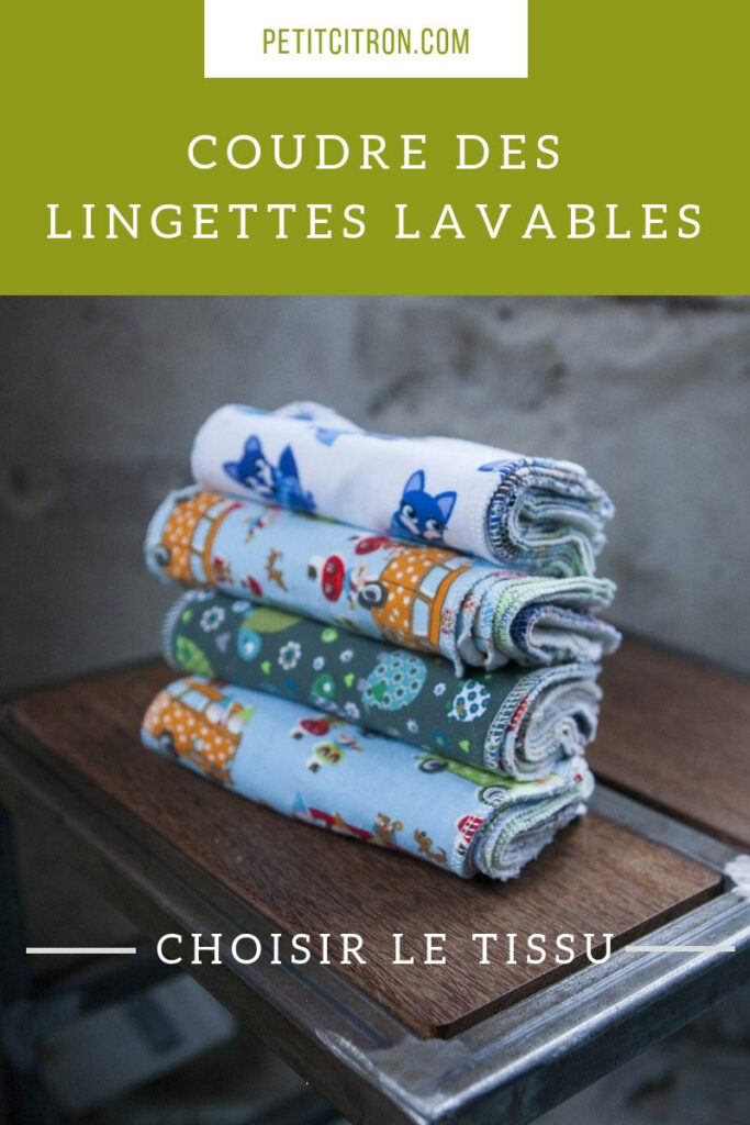 Lingettes lavables en tissu coloré.