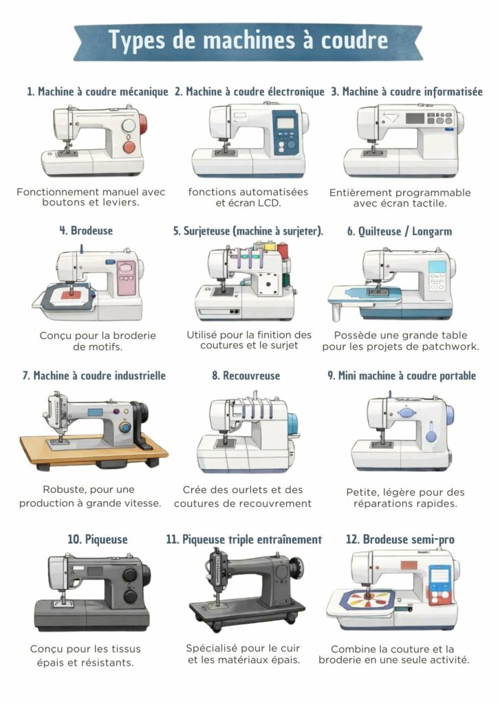 types machine coudre