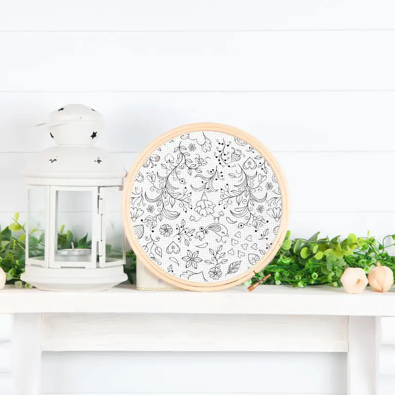 grille de broderie: doodle floral