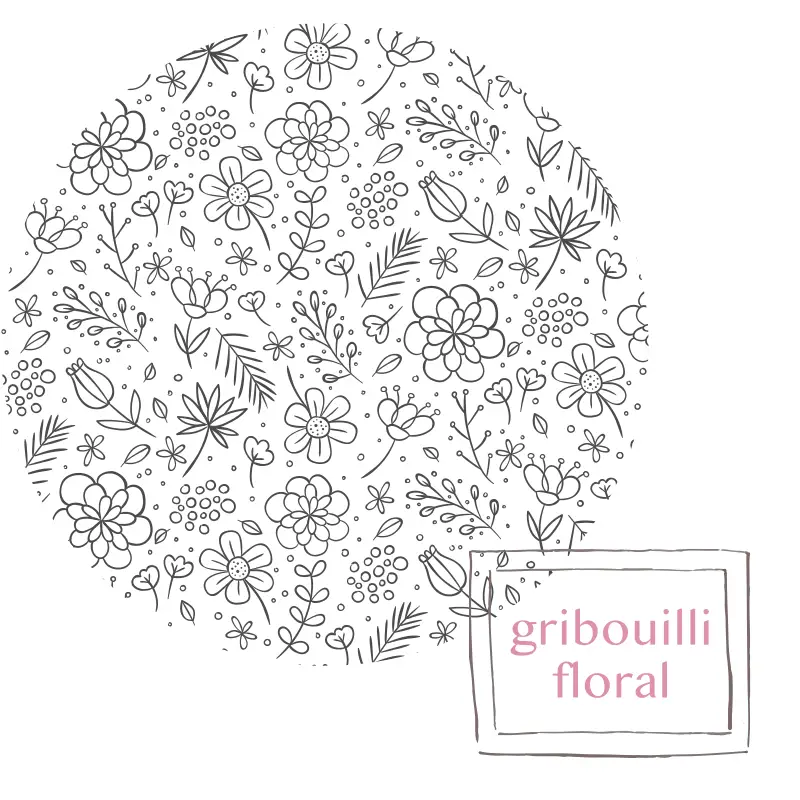 Grille de broderie: doodle floral